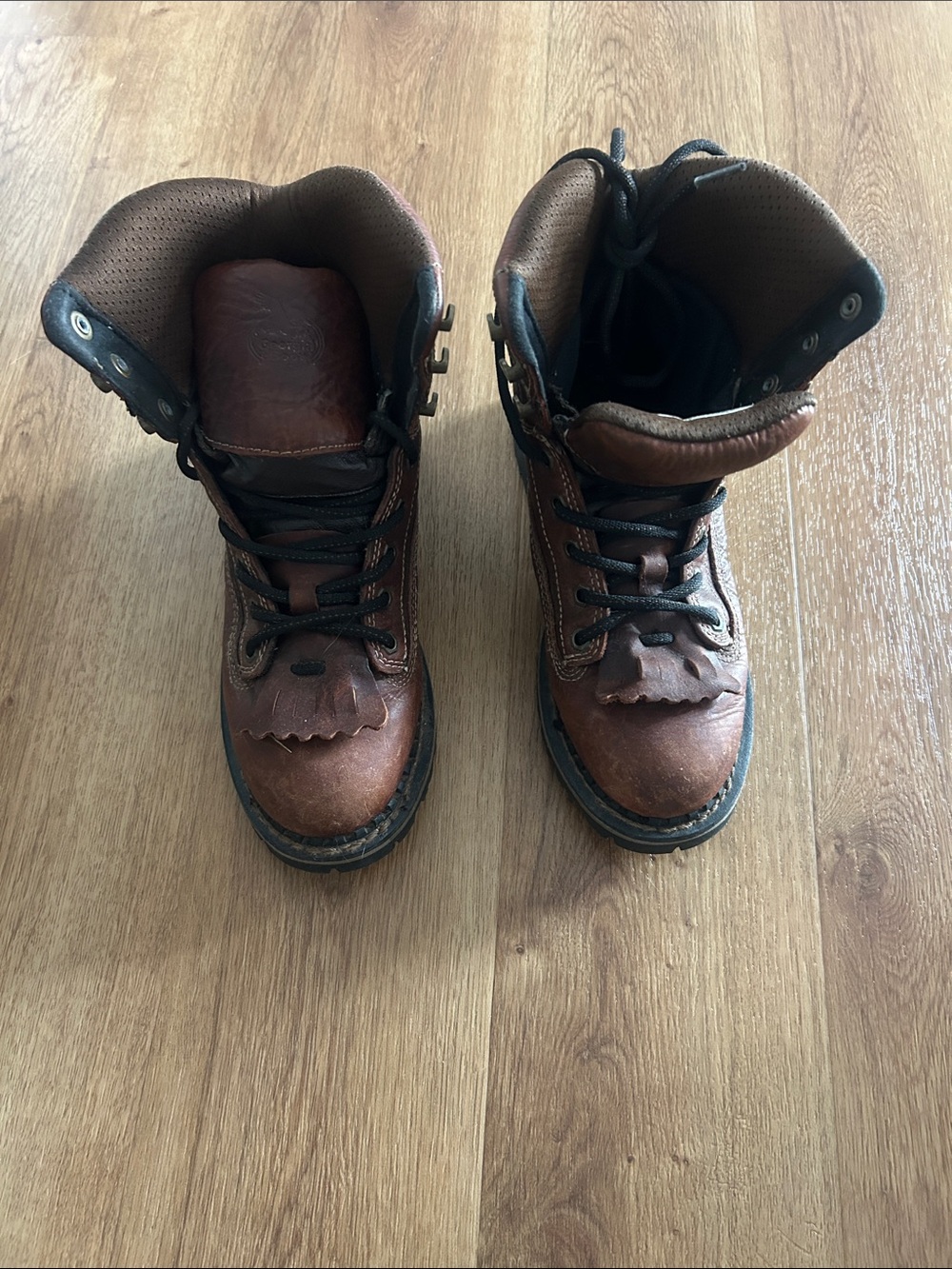 Georgia Boot Brown Lace-Up Work Boots